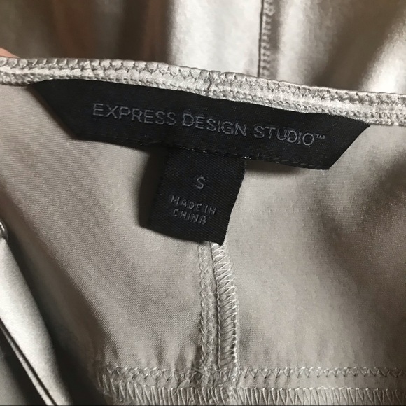 EXPRESS Silk Silver Tank with Sequins, Spaghetti Straps, Silvery Tank Top - Picture 9 of 13